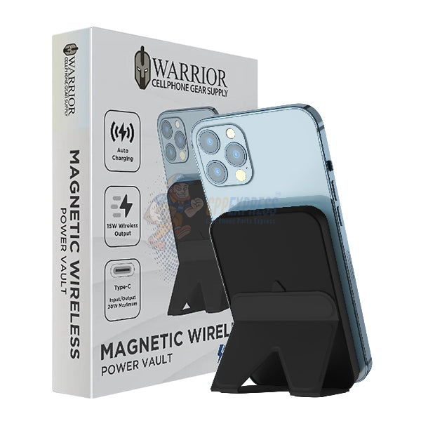 Warrior Power Vault 10000mah Magsafe Portable Type C with kickStand - Black