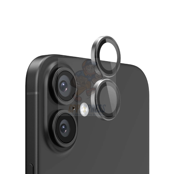 iPhone 16 / 16 Plus - Back Camera Lens Tempered Glass Protector - Black