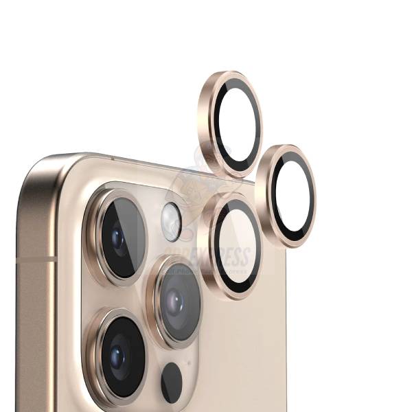 iPhone 16 Pro / 16 Pro Max - Back Camera Lens Tempered Glass Protector - Gold