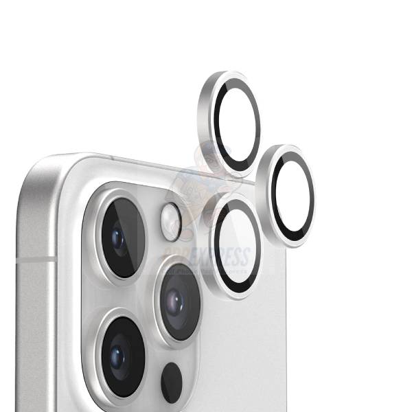 iPhone 16 Pro / 16 Pro Max - Back Camera Lens Tempered Glass Protector - Silver