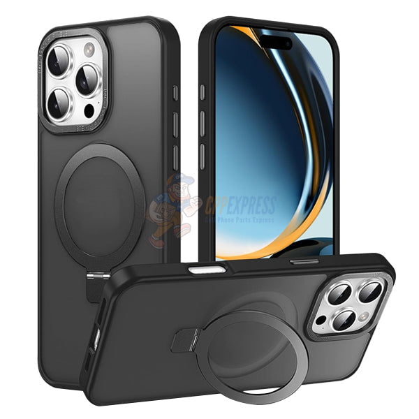 iPhone 16 Pro Shockproof Magnetic Case With Invisible Stand Holder