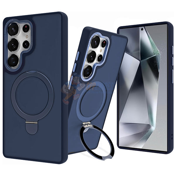 Samsung Galaxy S25 Ultra Shockproof Magnetic Case With Invisible Stand Holder - Blue