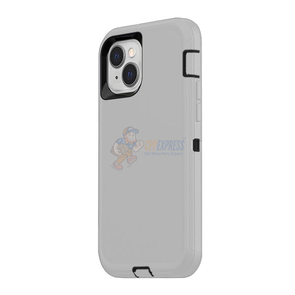iPhone 13 Shockproof Defender Case Cover - Light Grey
