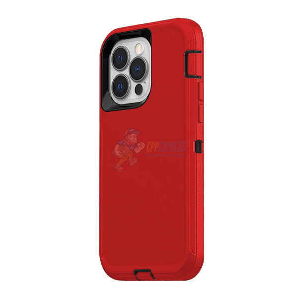 iPhone 14 Pro Shockproof Defender Case Cover - Red