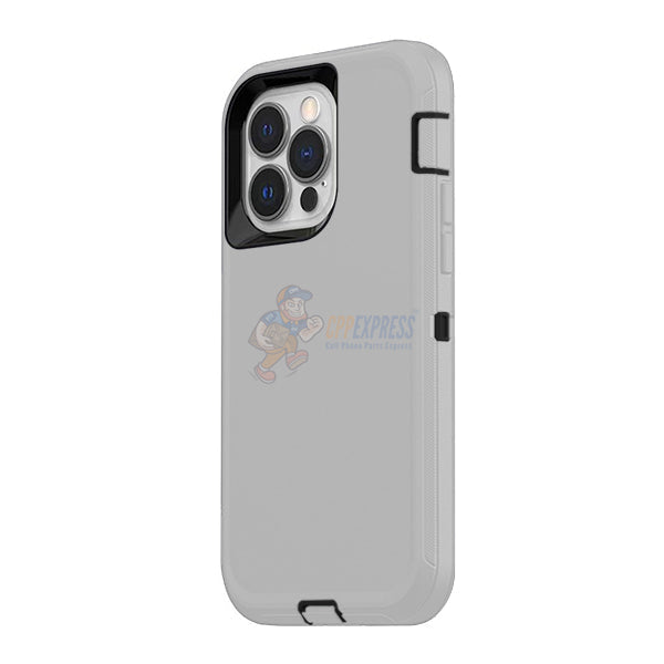 iPhone 14 Pro Shockproof Defender Case Cover - Light Gray