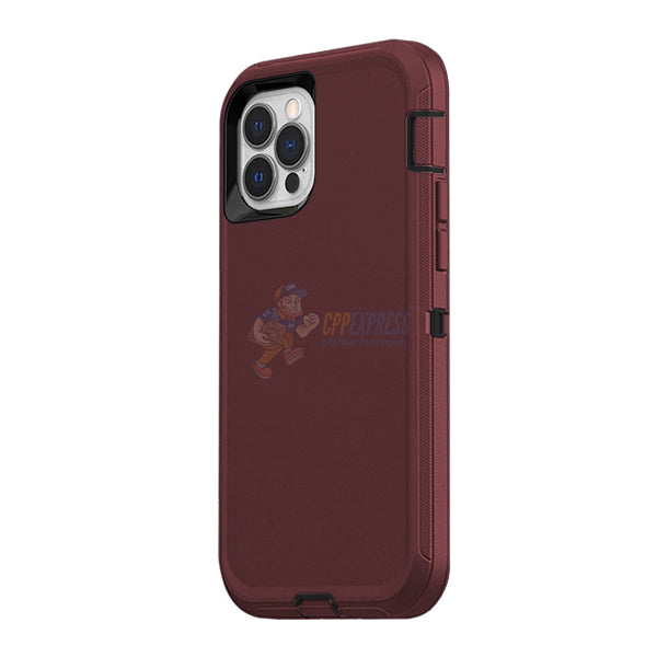iPhone 14 Pro Max Shockproof Defender Case Cover - Burgundy