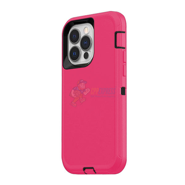 iPhone 14 Pro Shockproof Defender Case Cover - Hot Pink