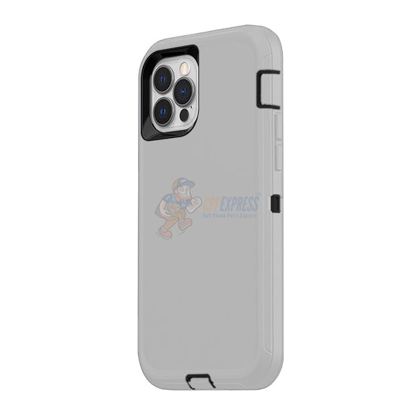 iPhone 15 Pro Max Shockproof Defender Case Cover - Light Gray