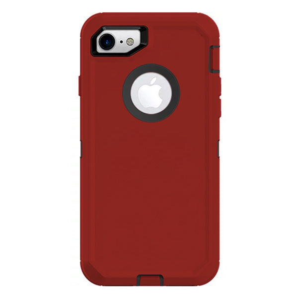 iPhone 7 / iPhone 8 Shockproof Defender Case Cover - Red