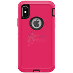 iPhone X / iPhone XS Shockproof Defender Case Cover - Hot Pink