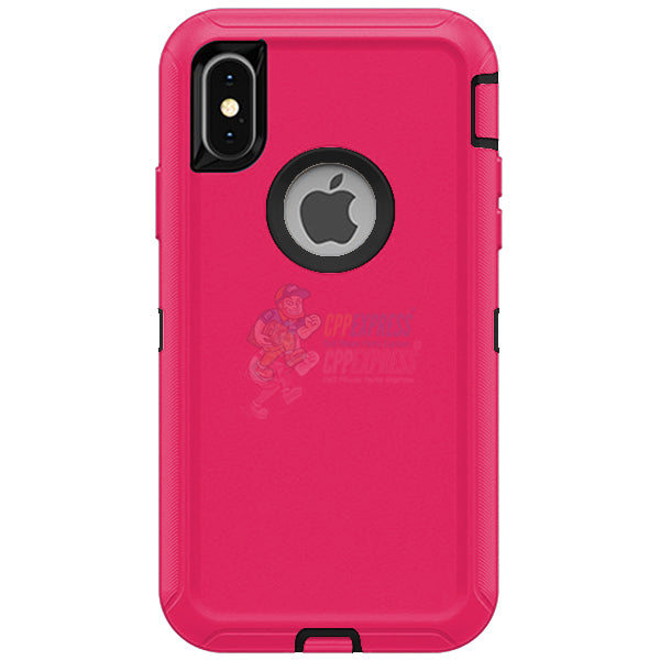 iPhone X / iPhone XS Shockproof Defender Case Cover - Hot Pink