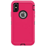 iPhone X / iPhone XS Shockproof Defender Case Cover - Hot Pink