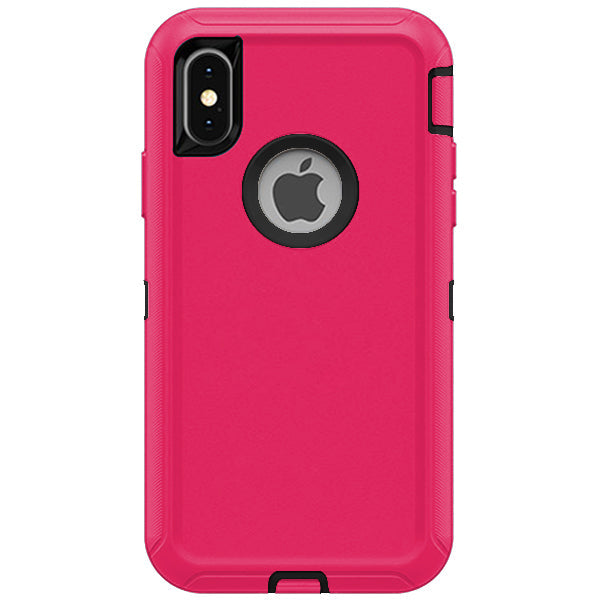 iPhone X / iPhone XS Shockproof Defender Case Cover - Hot Pink