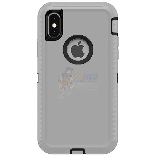iPhone X / iPhone XS Shockproof Defender Case Cover - Light Gray