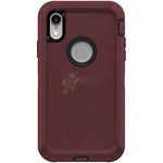 iPhone XR Shockproof Defender Case Cover - Burgundy