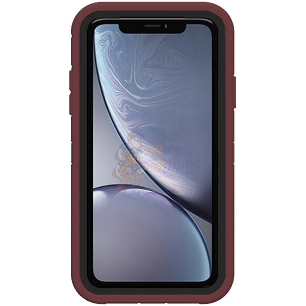 iPhone XR Shockproof Defender Case Cover - Burgundy