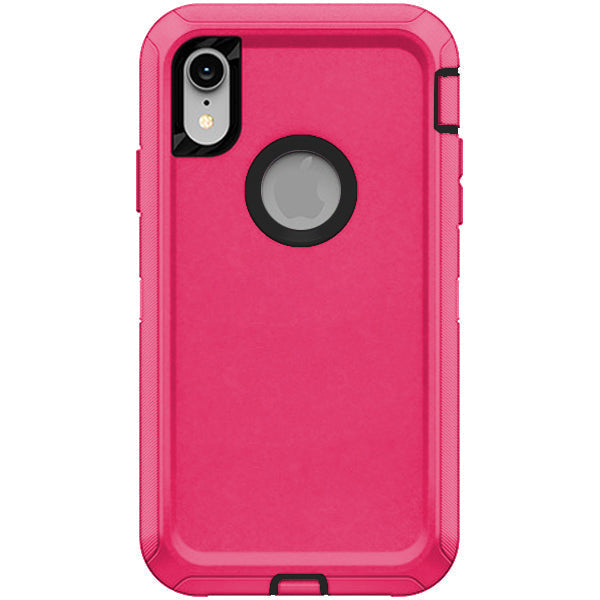 iPhone XR Shockproof Defender Case Cover - Hot Pink