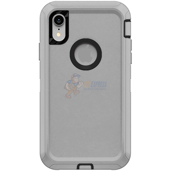 iPhone XR Shockproof Defender Case Cover - Light Gray