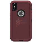 iPhone XS Max Shockproof Defender Case Cover - Burgundy