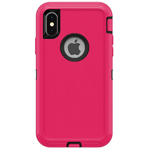 iPhone XS Max Shockproof Defender Case Cover - Hot Pink