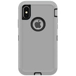 iPhone XS Max Shockproof Defender Case Cover - Light Gray