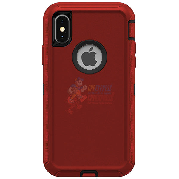 iPhone XS Max Shockproof Defender Case Cover - Red