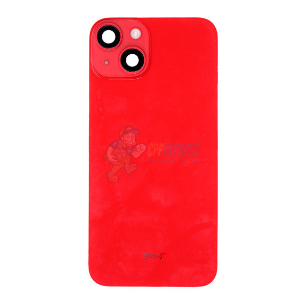 iPhone 14 Plus Mid-Frame Housing with Power/Volume Button and Back Glass with Steel Plate and Wireless Charge Flex Cable - Red