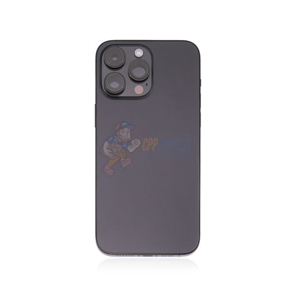 iPhone 14 Pro Max Battery Back Door - Perfect Fit Premium Back Cover Case Housing Includes Power, Volume and Wireless Charge Flex Cable - Black