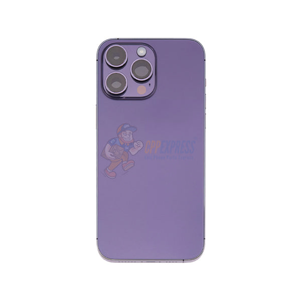 iPhone 14 Pro Max Battery Back Door - Perfect Fit Premium Back Cover Case Housing Includes Power, Volume and Wireless Charge Flex Cable - Purple