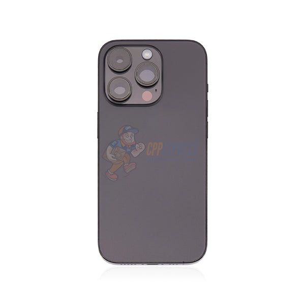 iPhone 14 Pro Battery Back Door - Perfect Fit Premium Back Cover Case Housing - Includes Power, Volume and Wireless Charge Flex Cable - Black