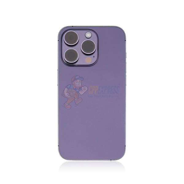 iPhone 14 Pro Battery Back Door - Perfect Fit Premium Back Cover Case Housing Includes Power, Volume and Wireless Charge Flex Cable - Purple