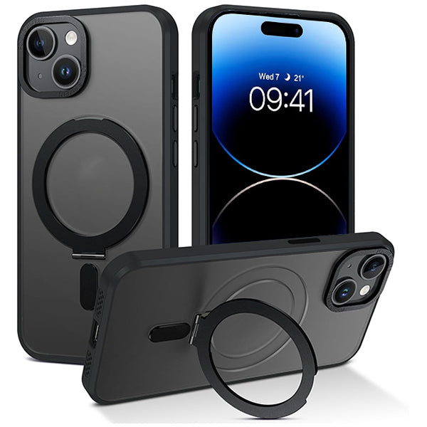 iPhone 15 Plus Shockproof Magnetic Case With Invisible Stand Holder