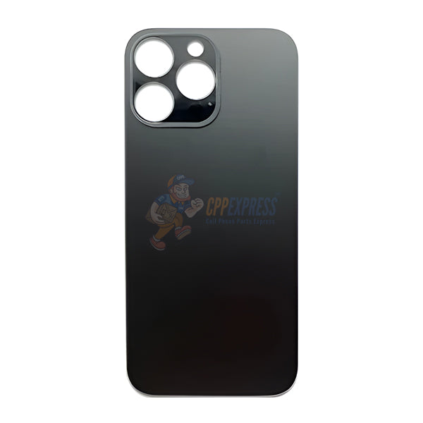iPhone 16 Pro Max Glass Battery Back Door Cover - Premium Big Camera Hole - Black