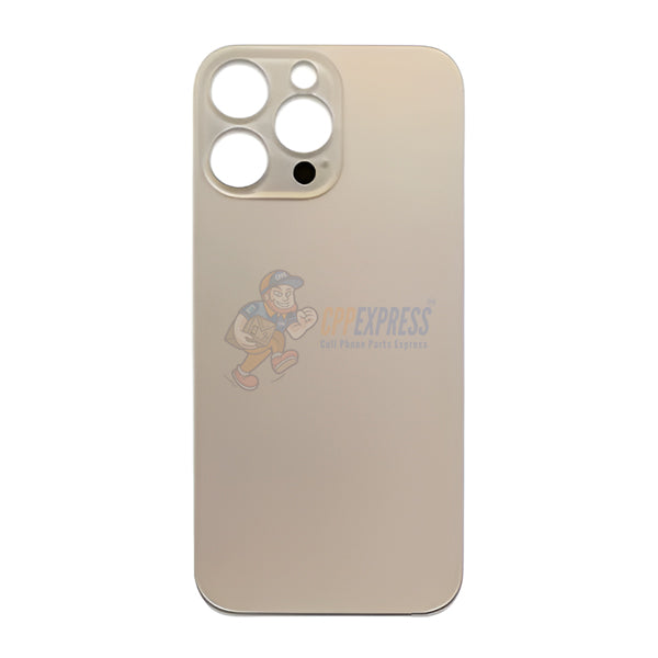 iPhone 16 Pro Max Glass Battery Back Door Cover - Premium Big Camera Hole - Gold