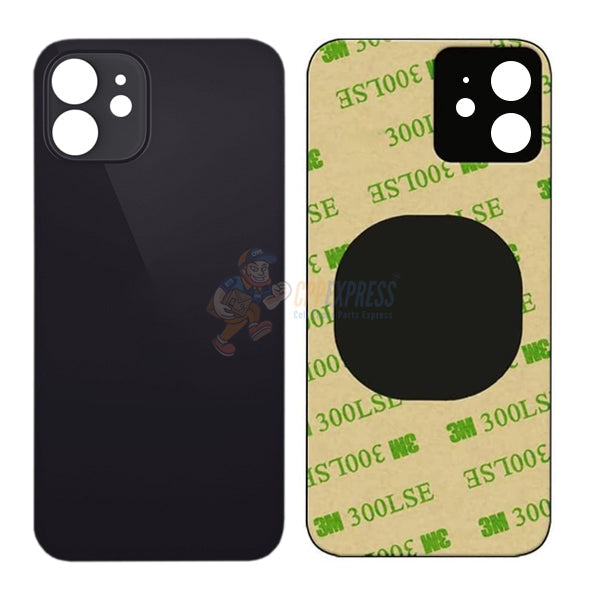IPhone 12 Glass Back Door - Perfect Fit Premium Back Glass - Black