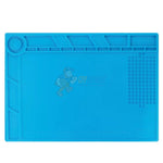 S140 Magnetic Insulation Silicone Soldering Repair Mat Heat Resistant for iPhone Android - Blue