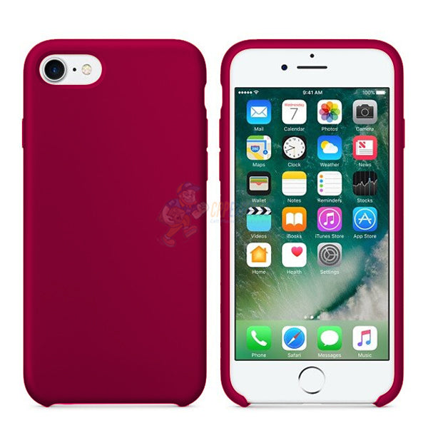 iPhone 7 / iPhone 8 Slim Soft Silicone Protective ShockProof Case Cover - Fluorescent Rose Red