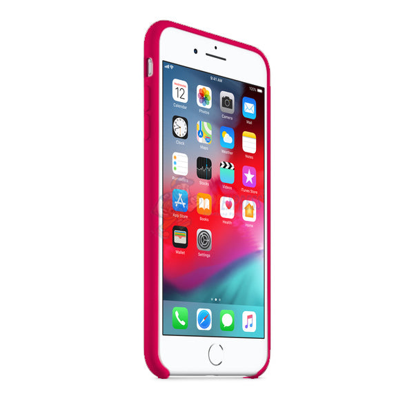 iPhone 7 Plus / iPhone 8 Plus Slim Soft Silicone Protective ShockProof Case Cover - Fluorescent Rose Red