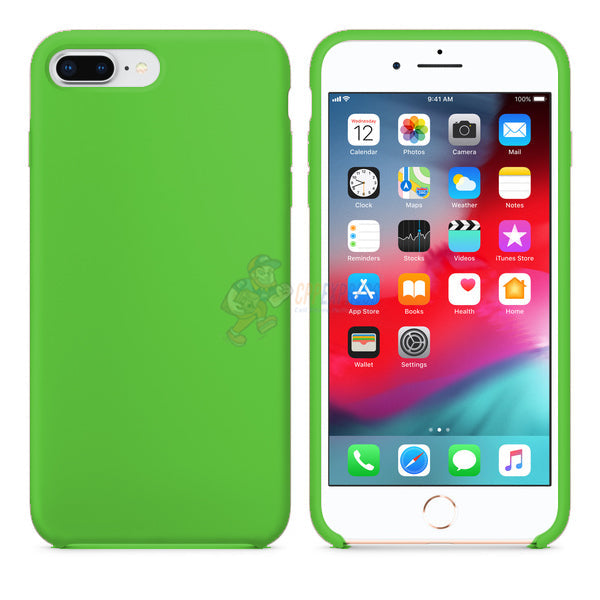 iPhone 7 Plus / iPhone 8 Plus Slim Soft Silicone Protective ShockProof Case Cover - Fluorescent Green