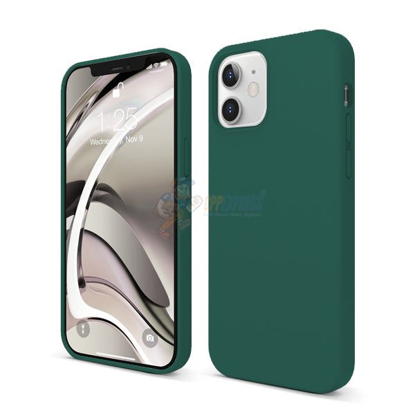 iPhone 12 6.1" Slim Soft Silicone Protective ShockProof Case Cover - Dark Green