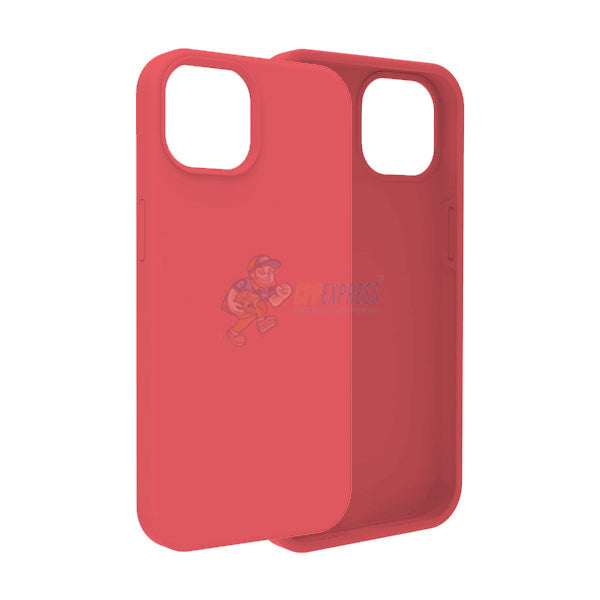 iPhone 14 Plus Slim Soft Silicone Protective ShockProof Case Cover - Peach Red