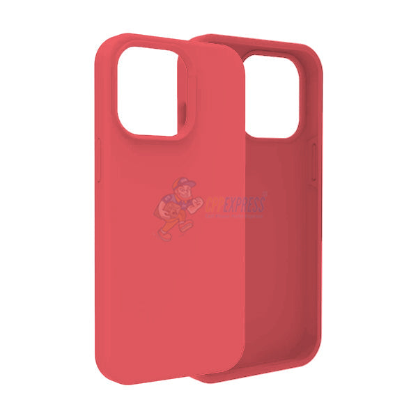 iPhone 14 Pro Slim Soft Silicone Protective ShockProof Case Cover - Peach Red