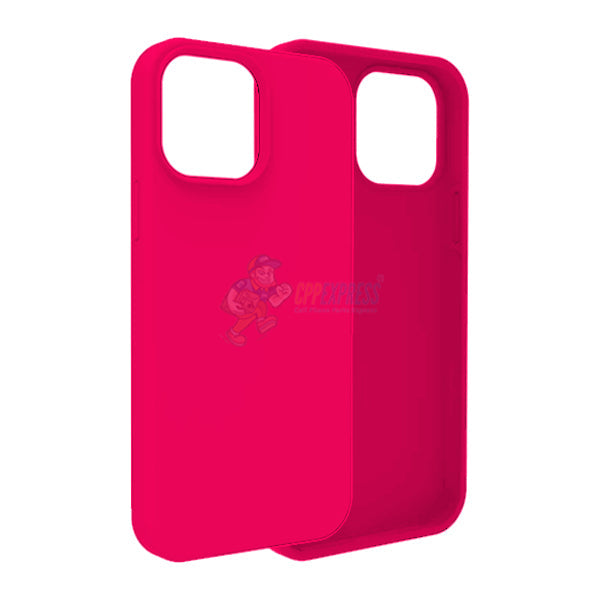iPhone 14 Pro Max Slim Soft Silicone Protective ShockProof Case Cover - Florescent Rose Red