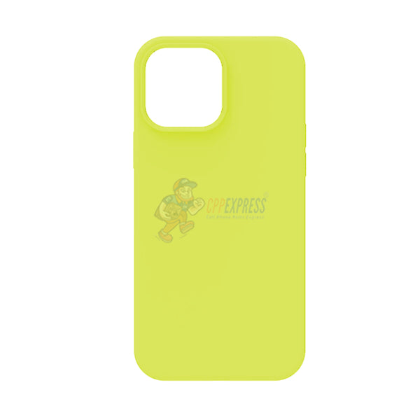 iPhone 14 Pro Max Slim Soft Silicone Protective ShockProof Case Cover - Fluorescent yellow