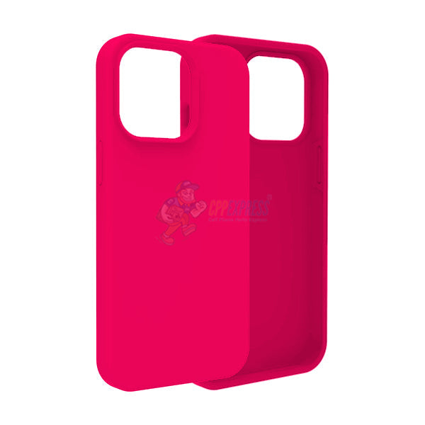 iPhone 15 Pro Slim Soft Silicone Protective ShockProof Case Cover - Fluorescent Rose Red