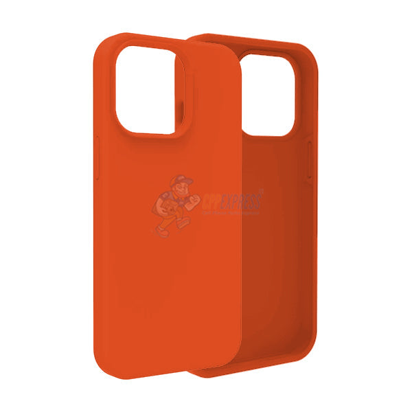 iPhone 15 Pro Slim Soft Silicone Protective ShockProof Case Cover - Orange