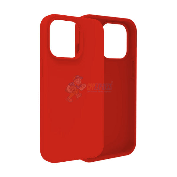 iPhone 15 Pro Slim Soft Silicone Protective ShockProof Case Cover - Red