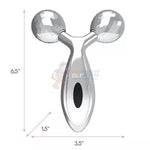 SLF 3D Beauty Face Facial Care Massage Roller Silver