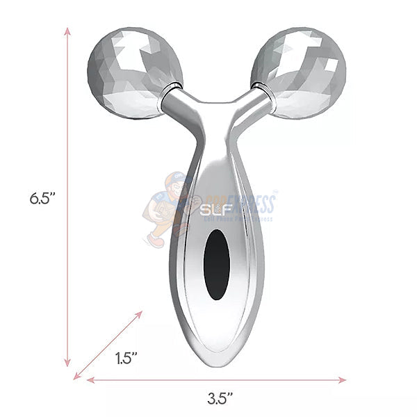 SLF 3D Beauty Face Facial Care Massage Roller Silver