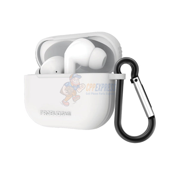 Tzumi ProBuds Wireless Stereo Earbuds with Auto Pairing Built In Mic - White